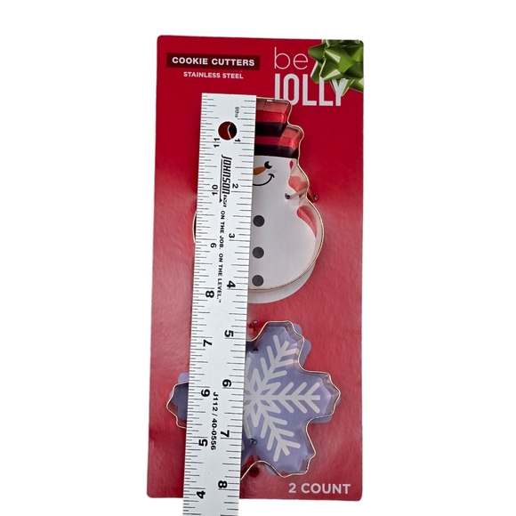 NWT Christmas Cookie Cutters Set 2pc Snowman and Snowflake Stainless Steel - Picture 4 of 8